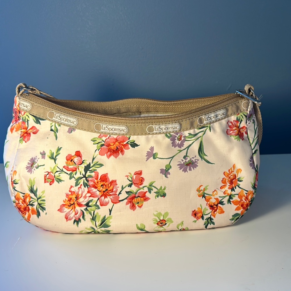 Vintage LeSpirtSac Floral Cream Bag